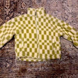 A new day checkered fleece jacket size XS NWT